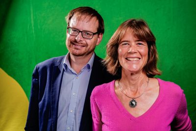 Führen die GRÜNEN auf der Schwanthalerhöhe in den Kommunalwahlkampf: Sibylle Stöhr und Daniel Günthör