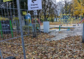 Baustelle für Toilettenanlage am Hypopark