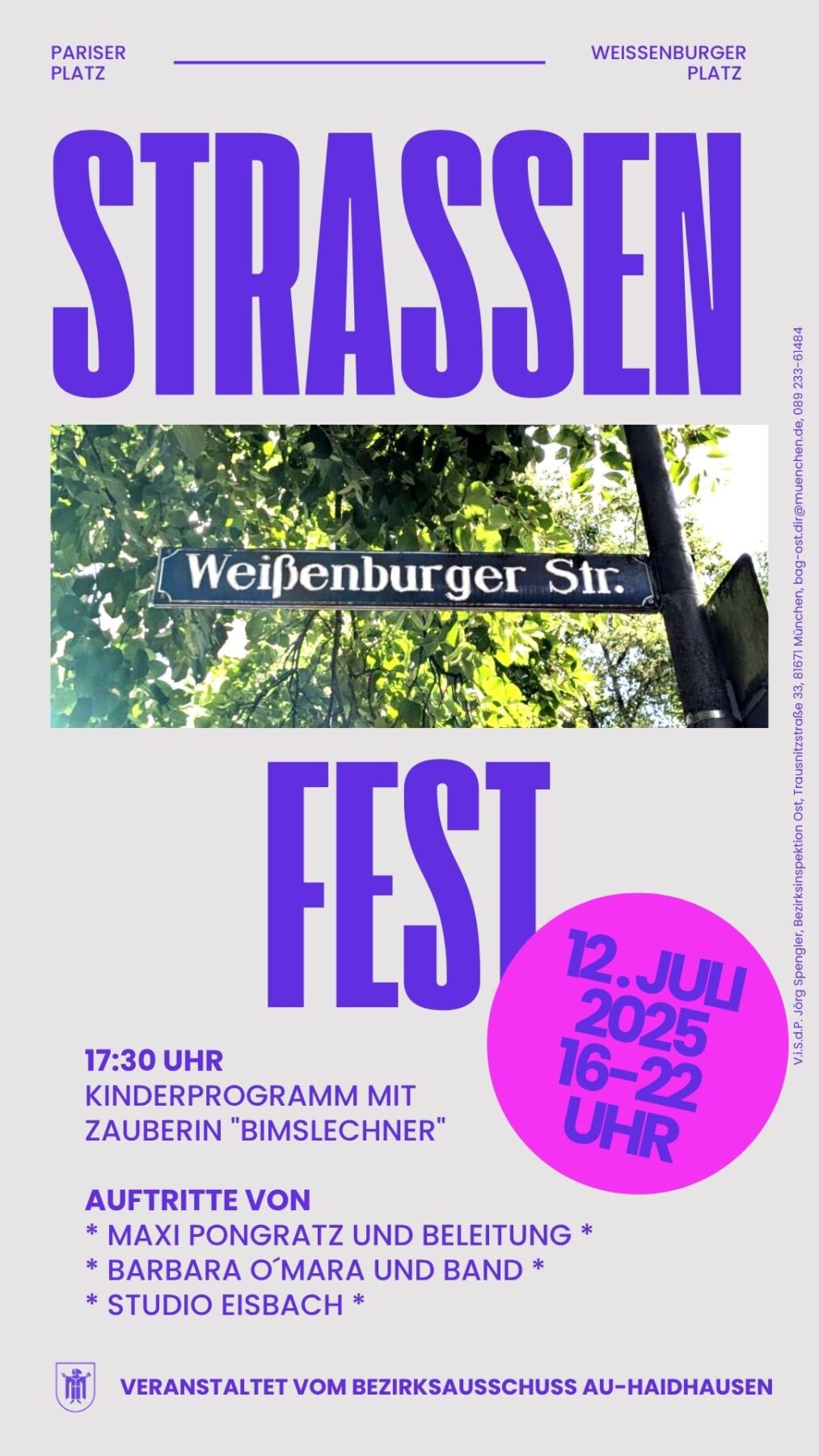 Straßenfest Weißenburger Straße 12. Juli