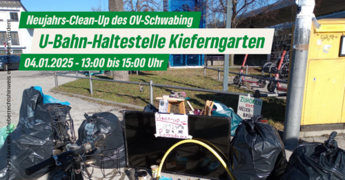 Neujahrs-Clean-Up an der U-Bahnhaltestelle Kieferngarten