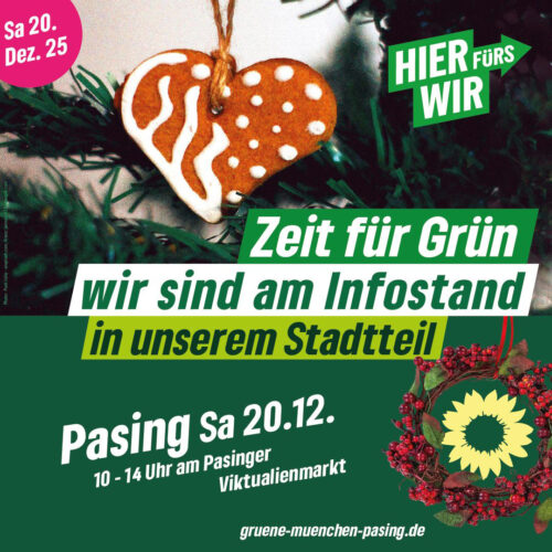 weihnachtlicher Infostand in Pasing