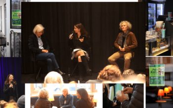 Eindrücke von der Kino-Matinee "Petra Kelly – Act Now!" mit anschließender Diskussion; auf dem Podium Prof. Ursula Münch, Dr. Johanna Vocht, Doris Metz (v.l.).