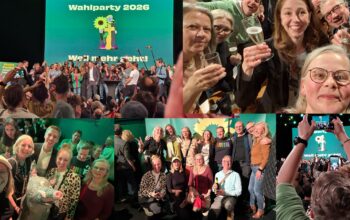 Wahlparty am 22.3.26 in der Muffathalle mit OV-Mitgliedern. (Fotos: OV STOFF)