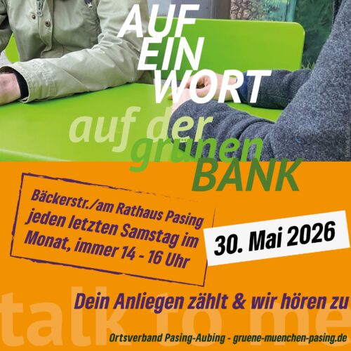Auf ein Wort auf der grünen Bank im Mai 2026