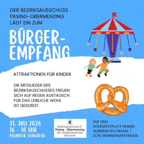 Einladungsbild zum Bürgerempfang auf der Pasinger Vorwiesn. Alle Informationen in der Veranstaltungsbeschreibung.