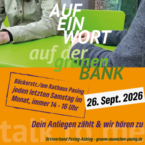 Auf ein Wort auf der grünen Bank im September 2026