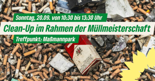 Clean-Up im Maßmannpark im Rahmen der Münchner Müllmeisterschaft